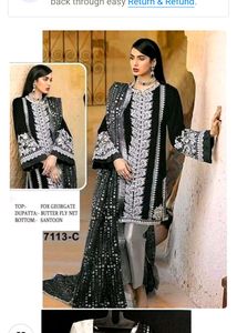 Black Georgette Embroidered Pakistani Suit