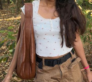 Brown Leather Hobo Bag