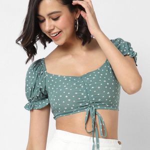 green summer-y Crop Top