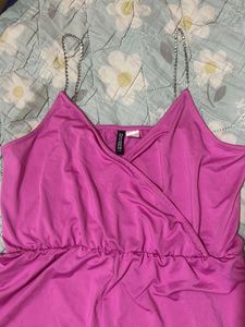 Pink Romper with Chain Straps