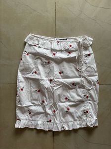 Cherry Embroidered Tie Frill Skirt, How When Wear