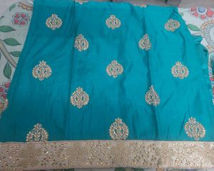 Teal & Gold Embroidered Suit