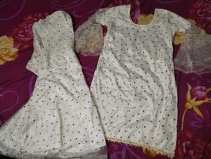 White Kurti Sharara Set