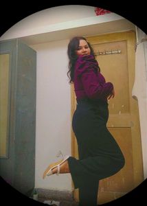 Peplum Sleeves Purple Top