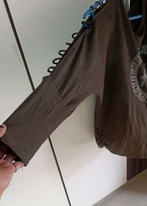Greenish Grey Color Fancy Top