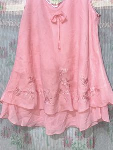 Pink Sheer Babydoll Top