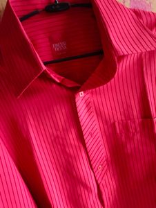 Tomato Red Shirt Maroon Stripes