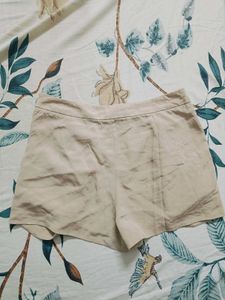 Beige Flowy Shorts