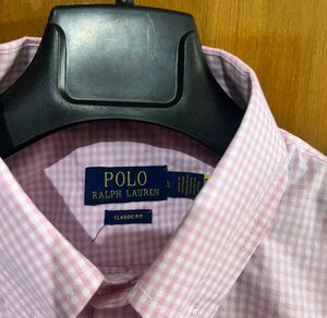 POLO RALPH LAUREN LIGHT PINK CHECK SHIRT L(40)