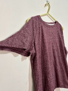 Stylish Mauve Cold Shoulder Top