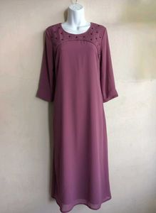 Elegant Mauve Midi Dress
