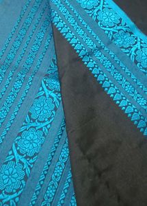 Begumpuri Blue 💙 Black 🖤 Pure Cotton Saree