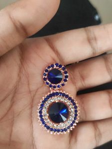Elegant Blue Stone Drop Earrings