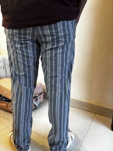 Striped Linen Blend Pants For Men