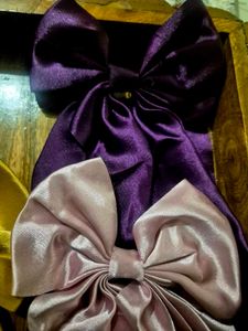 Satin Hair Bows - Set of Five