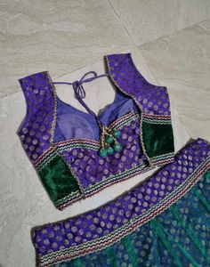 Velvet Net Lehnga Choli With Dupatta