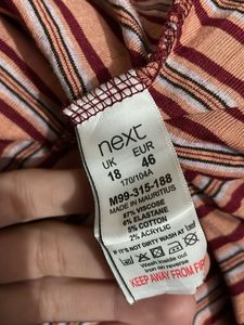 NEXT Oversized shirt Striped Long Sleeve Dress