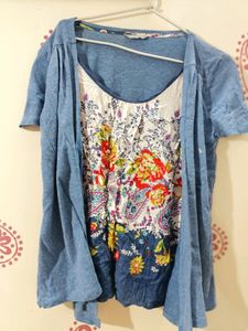 Stylish Crop Top With Attach Shrug 😍Size Fit To M