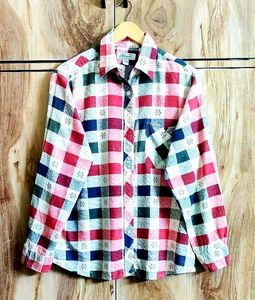 Check Design Cotton Shirt Size-42