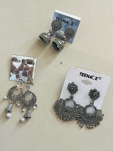 Woman Oxide Earrings Set of three