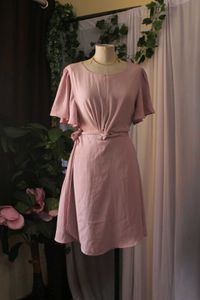 Dusty Rose Tie-Waist Dress