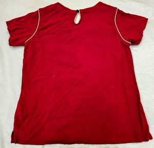 Red Embroidered Top