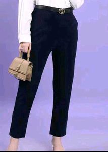 Navy Blue Straight Fit Formal Pants