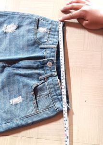 Distressed Denim Mini Skirt