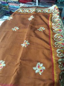 Elegant Embroidered silk Saree