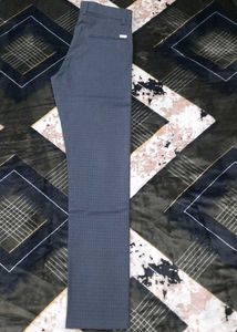 Cantabil Men Blue Self DesignPure Cotton Original