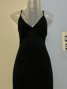 Sleek Black Corset One Piece Dress