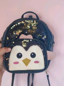 Cute Sequined Penguin Mini-Backpack / Crossbody Ba