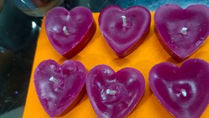 Scented Love Candles Handmade Magenta Colour
