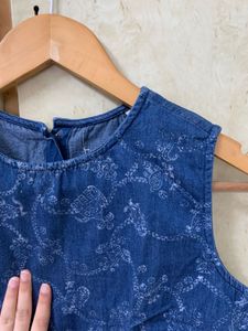 Denim Floral Tank Top