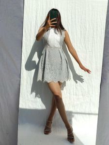 Grey Lace Alone Dress