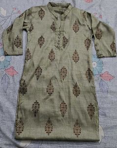 Green Printed Kurta
