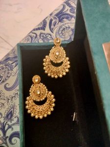 Gold Pearl Chandbaliya Earrings Polish Never Fade