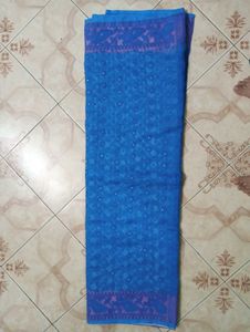 Blue Chiffon Saree