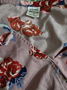 Floral Print Wrap Top