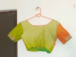 Green And Orange Saree