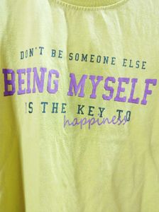 Lime Green Graphic T-Shirt – &#34;Being Myself&#34;