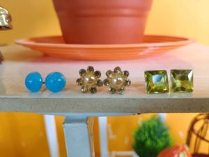 Metallic Earing + Cute Studs Combo✨