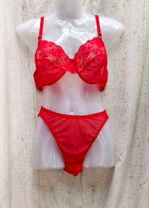 I. Red Lace Lingerie Set