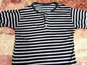 Navy &amp; White Striped Cotton Tunic | Casual &amp; Comfy