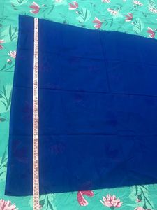Royal Blue Printed Silk Saree