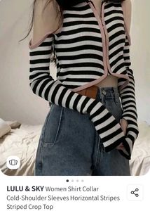 Striped Cold Shoulder Top
