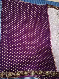 Double Color Saree Heavy Work With Sequence