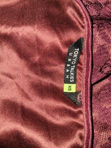 Charming Maroon Self Design Top