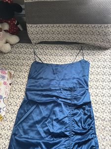 Blue Satin Dress