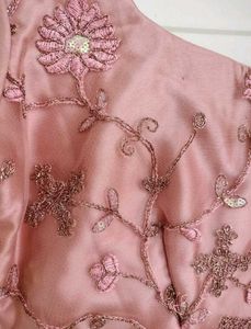Pink Bridal Floral Embroidered Designer Blouse